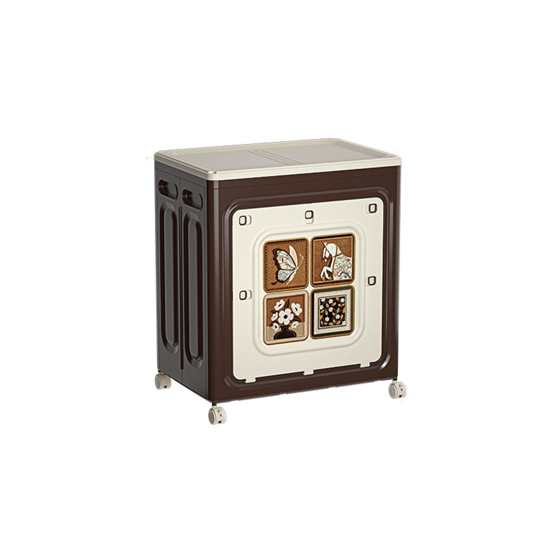 Modern Art Deco Movable Rectangular PP Plastic Foldable Large Capacity Storage Cabinet 1-Cabinet For Living Room & Bedroom