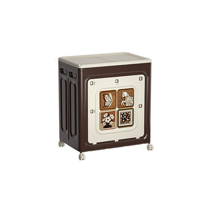 Modern Art Deco Movable Rectangular PP Plastic Foldable Large Capacity Storage Cabinet 1-Cabinet For Living Room & Bedroom