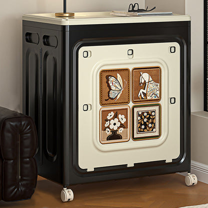 Modern Art Deco Movable Rectangular PP Plastic Foldable Large Capacity Storage Cabinet 1-Cabinet For Living Room & Bedroom
