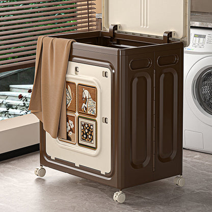 Modern Art Deco Movable Rectangular PP Plastic Foldable Large Capacity Storage Cabinet 1-Cabinet For Living Room & Bedroom