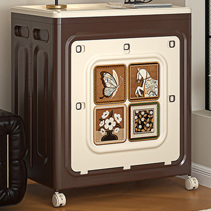 Modern Art Deco Movable Rectangular PP Plastic Foldable Large Capacity Storage Cabinet 1-Cabinet For Living Room & Bedroom