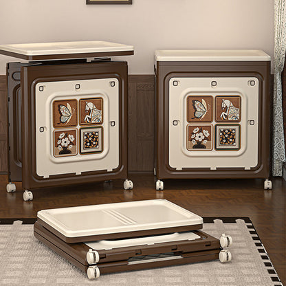 Modern Art Deco Movable Rectangular PP Plastic Foldable Large Capacity Storage Cabinet 1-Cabinet For Living Room & Bedroom