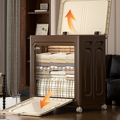 Modern Art Deco Movable Rectangular PP Plastic Foldable Large Capacity Storage Cabinet 1-Cabinet For Living Room & Bedroom