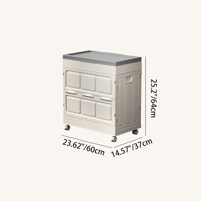 Modern Simplicity Foldable Rectangular PP Plastic Large Capacity Storage Cabinet 1-Cabinet For Living Room & Bedroom