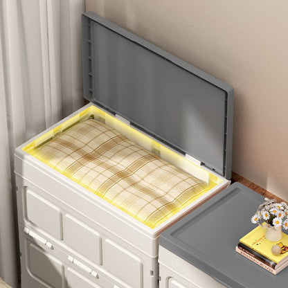 Modern Simplicity Foldable Rectangular PP Plastic Large Capacity Storage Cabinet 1-Cabinet For Living Room & Bedroom
