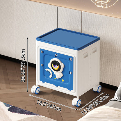 Modern Art Deco Cartoon Astronaut Rectangular PP Plastic Foldable Movable Storage Cabinet 1-Cabinet For Bedroom