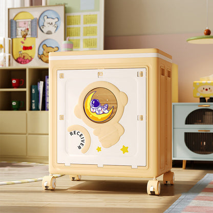 Modern Art Deco Cartoon Astronaut Rectangular PP Plastic Foldable Movable Storage Cabinet 1-Cabinet For Bedroom