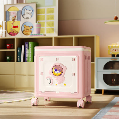 Modern Art Deco Cartoon Astronaut Rectangular PP Plastic Foldable Movable Storage Cabinet 1-Cabinet For Bedroom