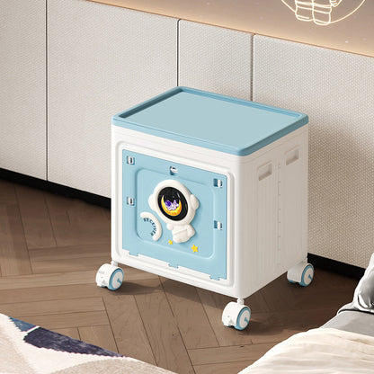 Modern Art Deco Cartoon Astronaut Rectangular PP Plastic Foldable Movable Storage Cabinet 1-Cabinet For Bedroom