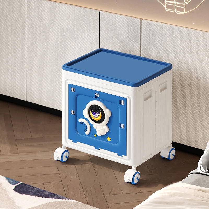 Modern Art Deco Cartoon Astronaut Rectangular PP Plastic Foldable Movable Storage Cabinet 1-Cabinet For Bedroom