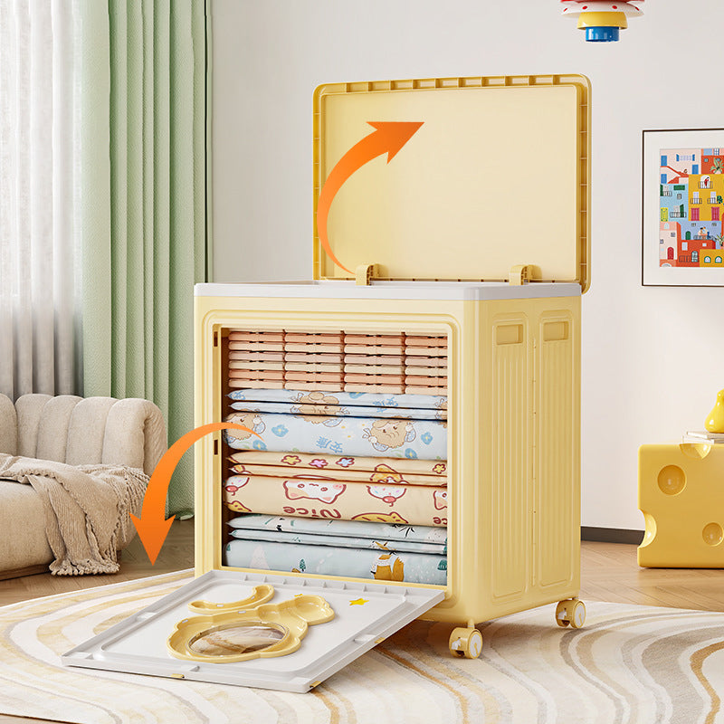 Modern Art Deco Cartoon Astronaut Rectangular PP Plastic Foldable Movable Storage Cabinet 1-Cabinet For Bedroom