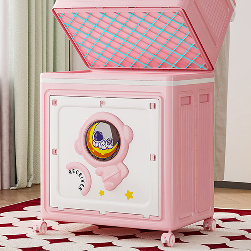 Modern Art Deco Cartoon Astronaut Rectangular PP Plastic Foldable Movable Storage Cabinet 1-Cabinet For Bedroom