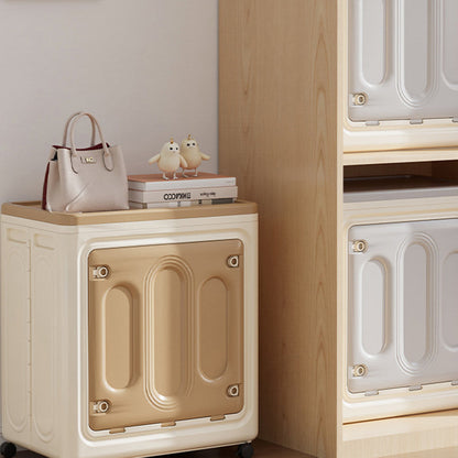 Modern Minimalist Movable Rectangle PP Plastic Dust-Proof Large Capacity Foldable Storage Cabinet 1-Cabinet For Bedroom