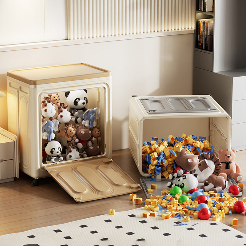 Modern Minimalist Movable Rectangle PP Plastic Dust-Proof Large Capacity Foldable Storage Cabinet 1-Cabinet For Bedroom