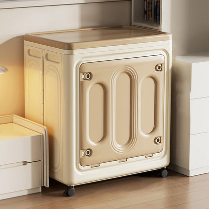 Modern Minimalist Movable Rectangle PP Plastic Dust-Proof Large Capacity Foldable Storage Cabinet 1-Cabinet For Bedroom