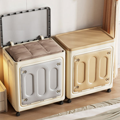 Modern Minimalist Movable Rectangle PP Plastic Dust-Proof Large Capacity Foldable Storage Cabinet 1-Cabinet For Bedroom