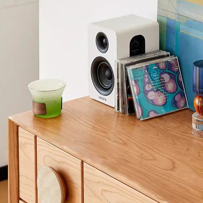 Contemporary Retro Rectangular Solid Cherry Wood Solid Wood Multi-Layer Board Pine Wood Storage Cabinet 5-Drawer For Living Room