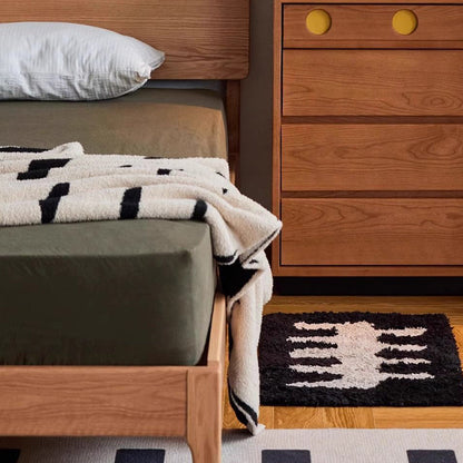Modern Minimalist Rectangular Solid Cherry Wood Solid Wood Multi-Layer Board Pine Wood Storage Cabinet 4-Drawer For Living Room