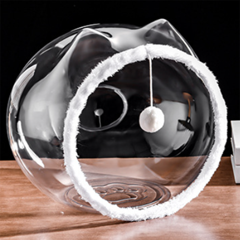Modern Simplicity Washable Square Cat Plastic Ventilate Transparent Cat Bed 1- Hole For Living Room