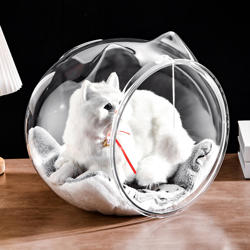 Modern Simplicity Washable Square Cat Plastic Ventilate Transparent Cat Bed 1- Hole For Living Room