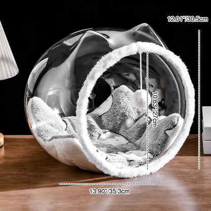 Modern Simplicity Washable Square Cat Plastic Ventilate Transparent Cat Bed 1- Hole For Living Room
