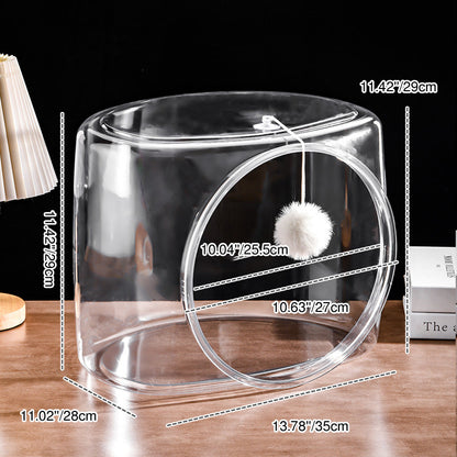 Modern Simplicity Washable Square Cat Plastic Ventilate Transparent Cat Bed 1- Hole For Living Room