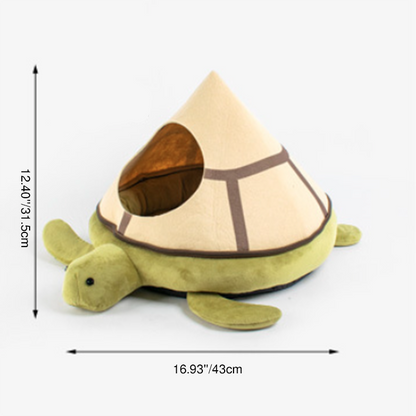 Modern Art Deco Cartoon Turtle Crystal Flannelette Felt Sponge PP Cotton Washable Cat Bed 1- Tier For Living Room