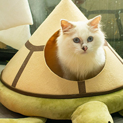 Modern Art Deco Cartoon Turtle Crystal Flannelette Felt Sponge PP Cotton Washable Cat Bed 1- Tier For Living Room