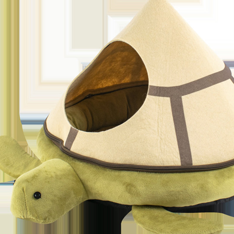 Modern Art Deco Cartoon Turtle Crystal Flannelette Felt Sponge PP Cotton Washable Cat Bed 1- Tier For Living Room
