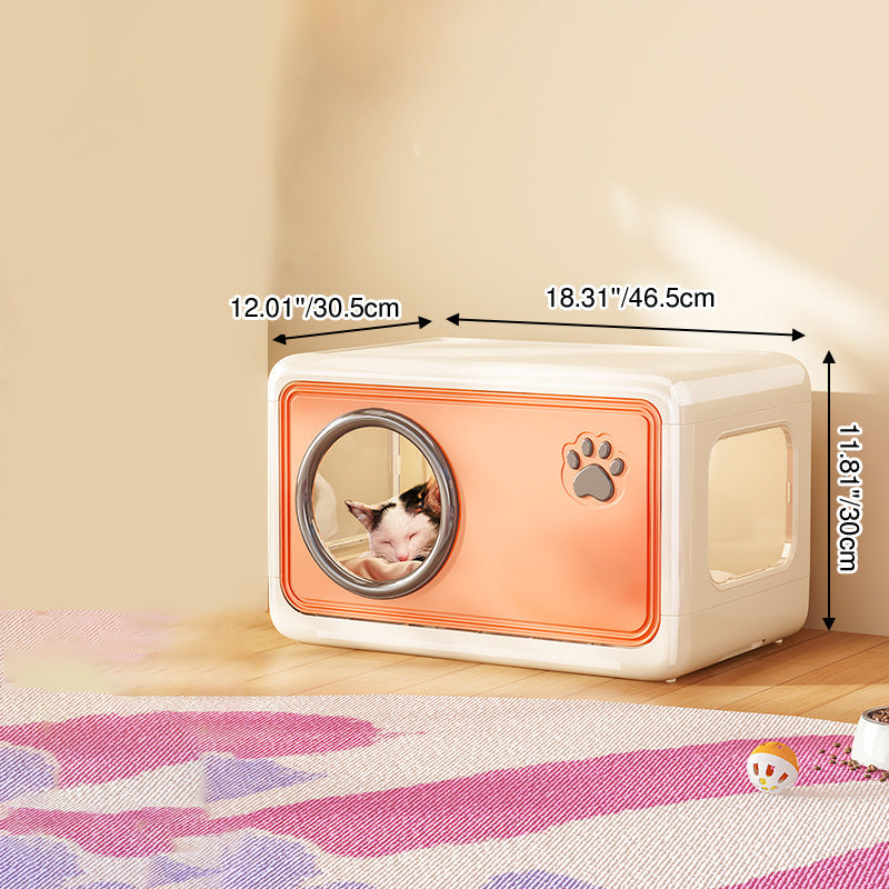 Modern Art Deco Rectangular HIPS PP Plastic Flip Cover Design Cat Bed 1/2-Tier For Living Room