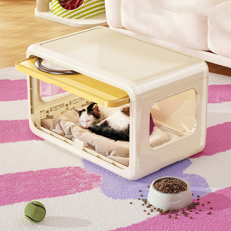 Modern Art Deco Rectangular HIPS PP Plastic Flip Cover Design Cat Bed 1/2-Tier For Living Room