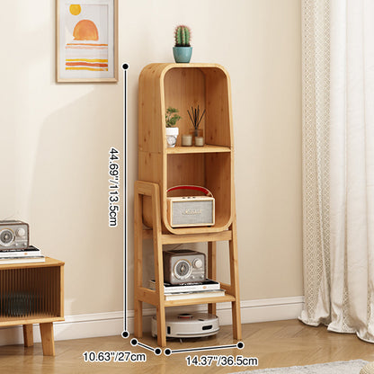 Modern Minimalist Bamboo & E1 Board Rectangular Bookshelf 2/3-Cabinet For Study