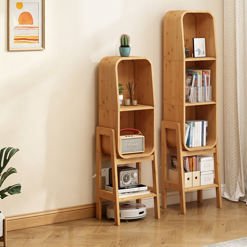Modern Minimalist Bamboo & E1 Board Rectangular Bookshelf 2/3-Cabinet For Study