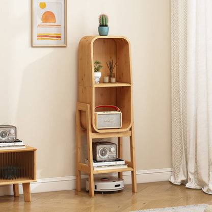 Modern Minimalist Bamboo & E1 Board Rectangular Bookshelf 2/3-Cabinet For Study