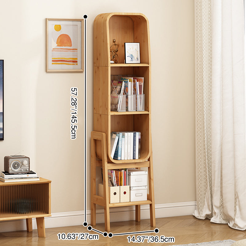 Modern Minimalist Bamboo & E1 Board Rectangular Bookshelf 2/3-Cabinet For Study