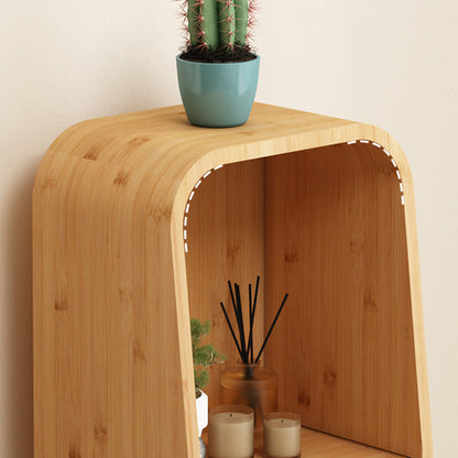 Modern Minimalist Bamboo & E1 Board Rectangular Bookshelf 2/3-Cabinet For Study