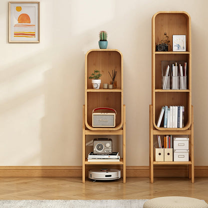 Modern Minimalist Bamboo & E1 Board Rectangular Bookshelf 2/3-Cabinet For Study