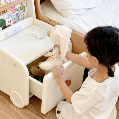 Contemporary Creative Car-Shaped PE Plastic Kids Nightstand 1-Drawer For Bedroom