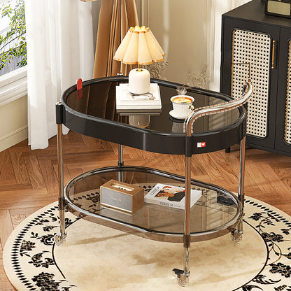Modern Minimalist Round & Oval PET ABS Stainless Steel Movable Side Table 2/3-Tier For Living Room