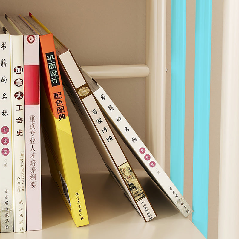 Modern Minimalist Cat-Shaped Rectangular Carbon Steel Movable Kids Bookshelf 3/4-Tier Storage For Study