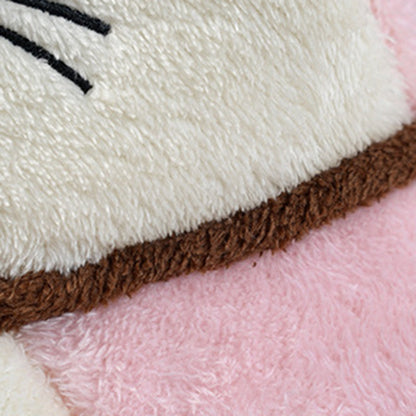Modern Art Deco Cartoon Fortune Cat-Shaped Arctic Velvet PP Cotton Sponge 1-Tier Cozy Cat Bed For Living Room & Bedroom