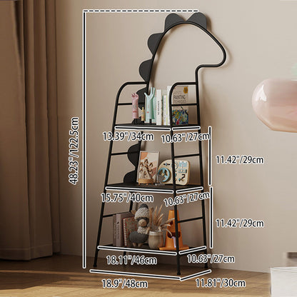 Contemporary Creative Dinosaur-Shaped Iron Kids Floor-Standing Bookshelf 3-Layer For Study