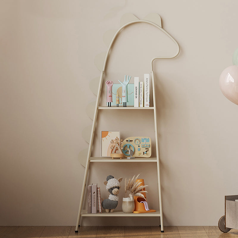 Contemporary Creative Dinosaur-Shaped Iron Kids Floor-Standing Bookshelf 3-Layer For Study