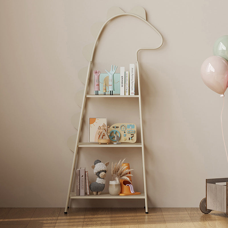 Contemporary Creative Dinosaur-Shaped Iron Kids Floor-Standing Bookshelf 3-Layer For Study