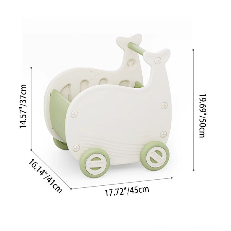 Contemporary Creative Whale-Shaped Eco-Friendly HDPE Movable Kids Storage Cabinet 1-Storage For Living Room & Bedroom