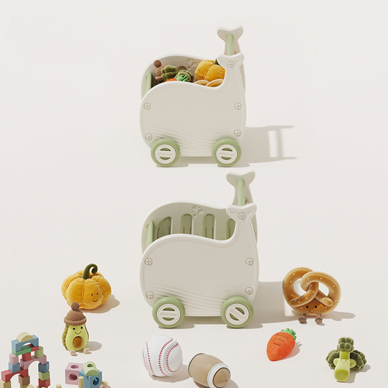 Contemporary Creative Whale-Shaped Eco-Friendly HDPE Movable Kids Storage Cabinet 1-Storage For Living Room & Bedroom