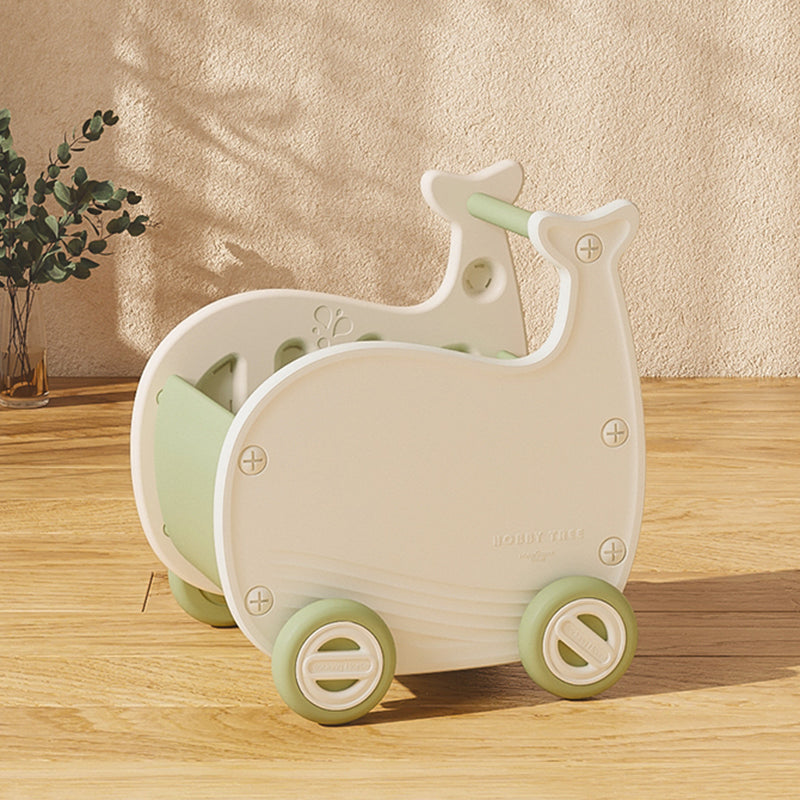 Contemporary Creative Whale-Shaped Eco-Friendly HDPE Movable Kids Storage Cabinet 1-Storage For Living Room & Bedroom