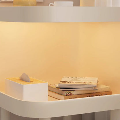 Modern Minimalist Iron Glass Square Cat Bed Nightstand 1-Cabinet For Bedroom