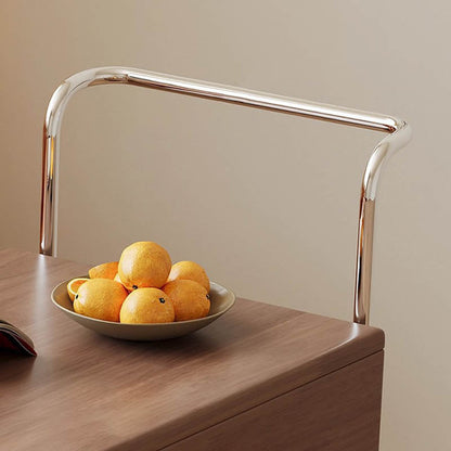 Modern Minimalist Rectangular Solid Wood Ecological Board Glass Stainless Steel Movable Extendable End Table 1-Drawer For Living Room