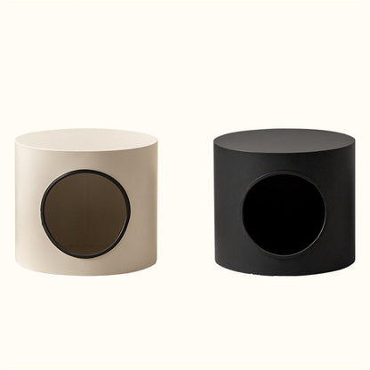 Modern Minimalist Cylindrical Iron Semi-Enclosed Cat Bed 1-Hole For Living Room & Bedroom